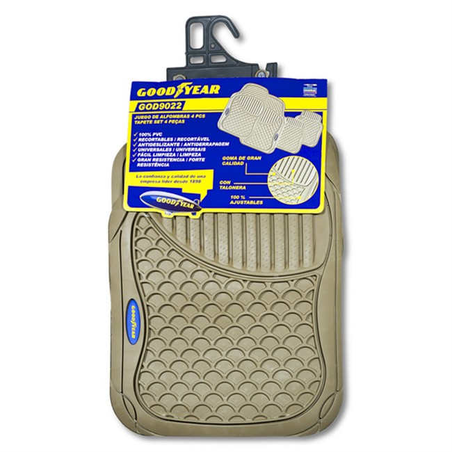 Juego de alfombrillas Goma Beige 4 Piezas Good Year para cocche