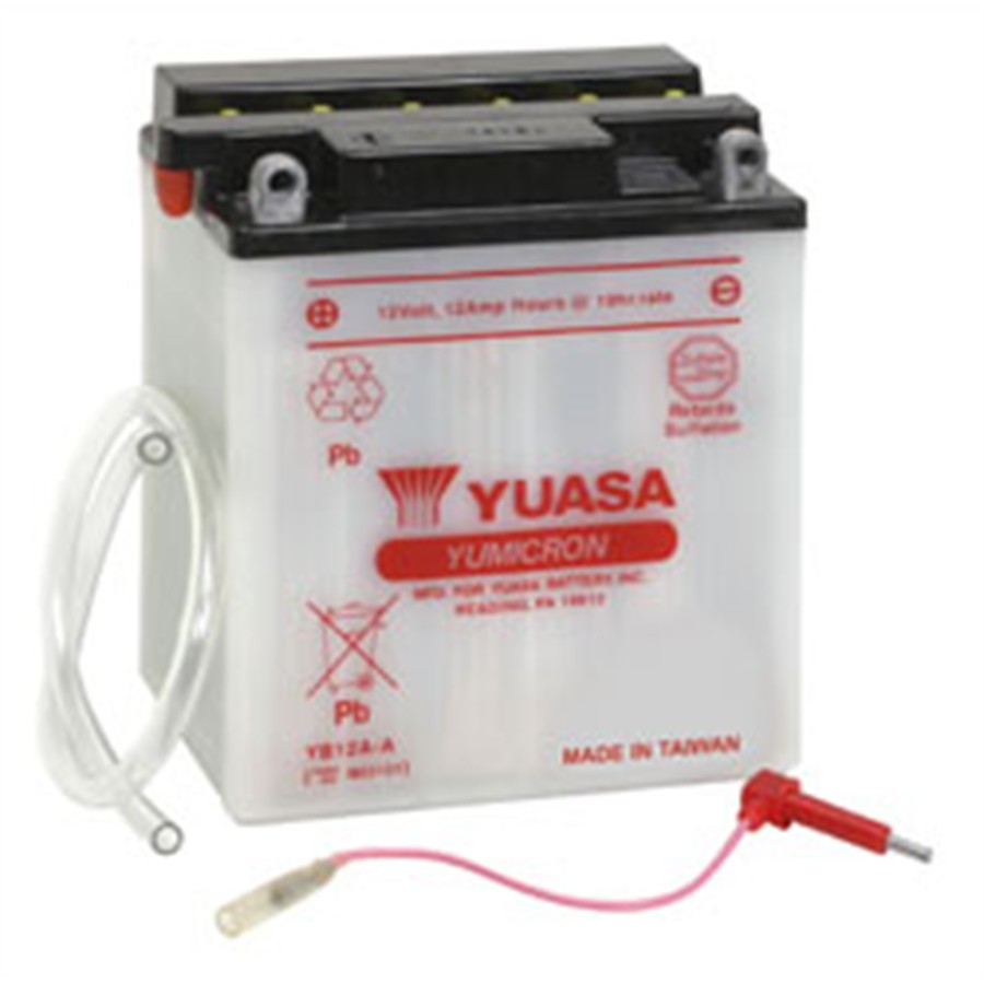 Batterie Moto YUASA YB12C-A - Haute Performance, Résistante Aux Vibrations Et Faible Entretien